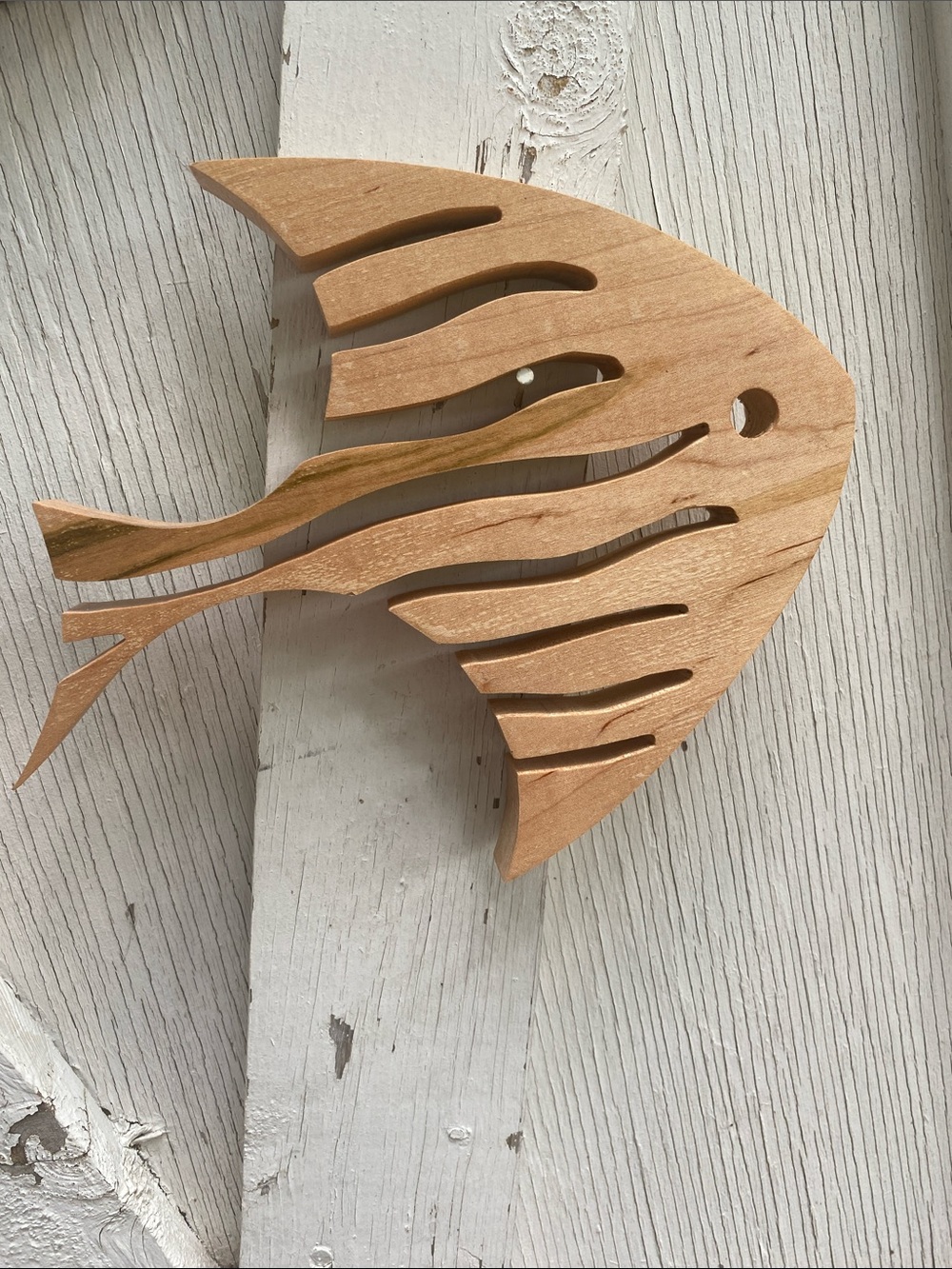 Wooden Fish Wall Décor Trio - Natural, Brown, Dark Wood - Picture 3 of 7